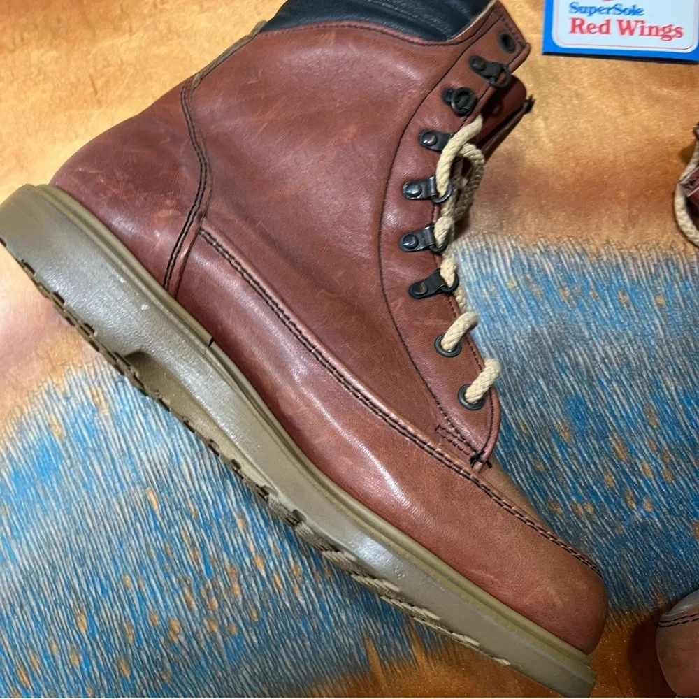 VTG New RED WING 497 Supersole Mocc toe Boot Vintage made USA Brown rare